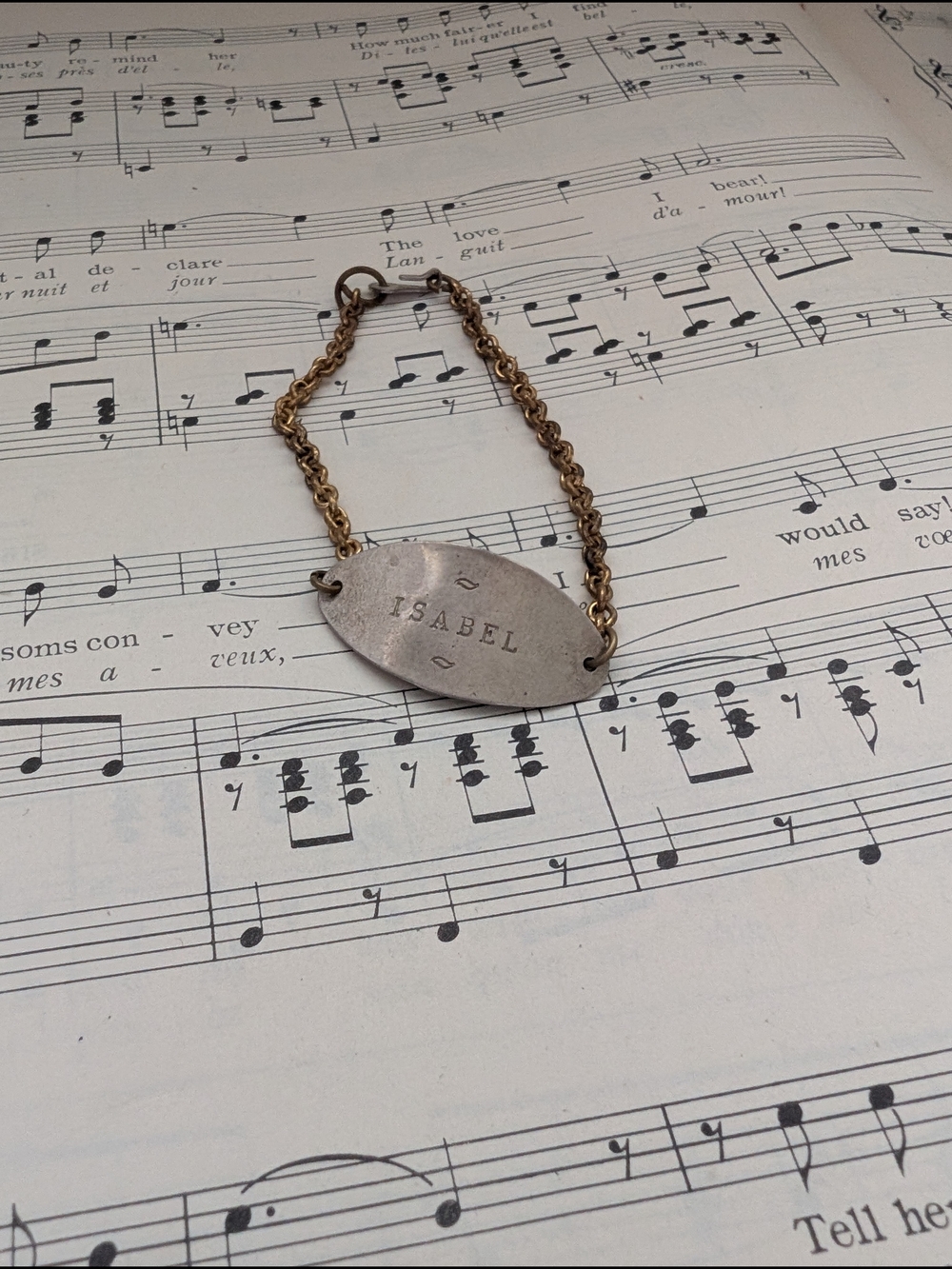 Personalized Isabel Name ID Bracelet - Two-Tone Metal
